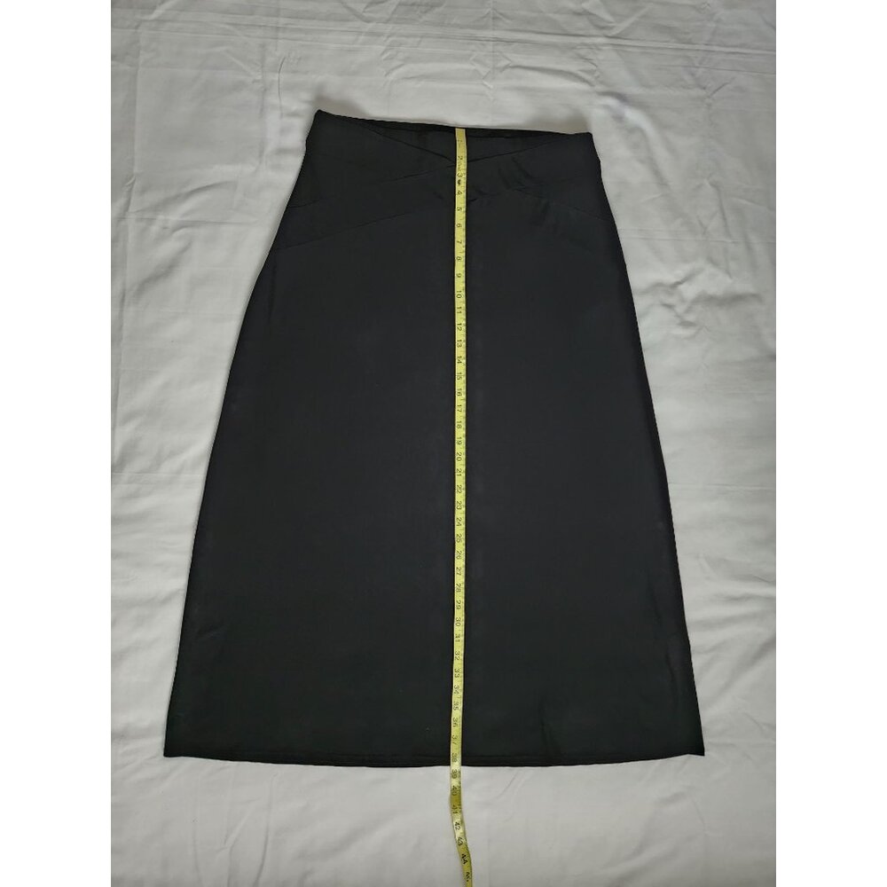 ECI New York Women's Solid Black Criss-Cross Pull-On Maxi-Length Skirt Sz Large - Picture 10 of 10